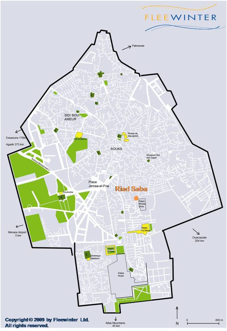 Riad Saba Map
