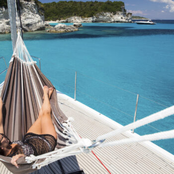 Wearing a sarong while sailing in greece