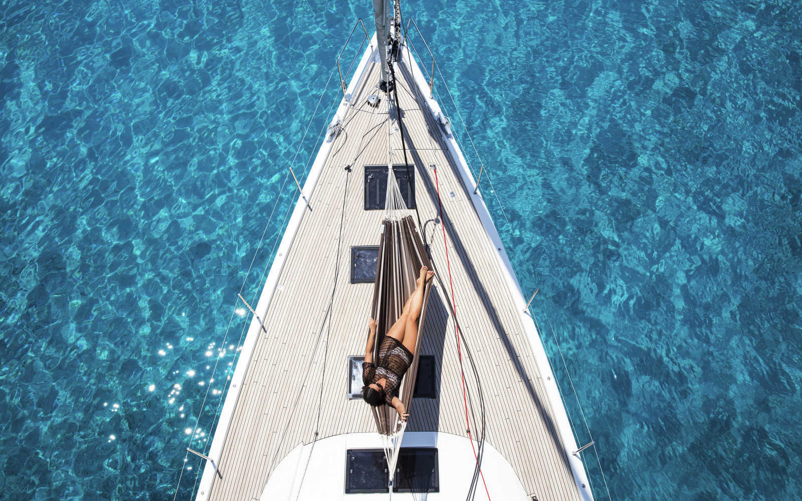 Sunbathing on Lunous Yacht