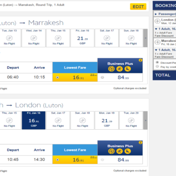 Return flights to Marrakech £33.82