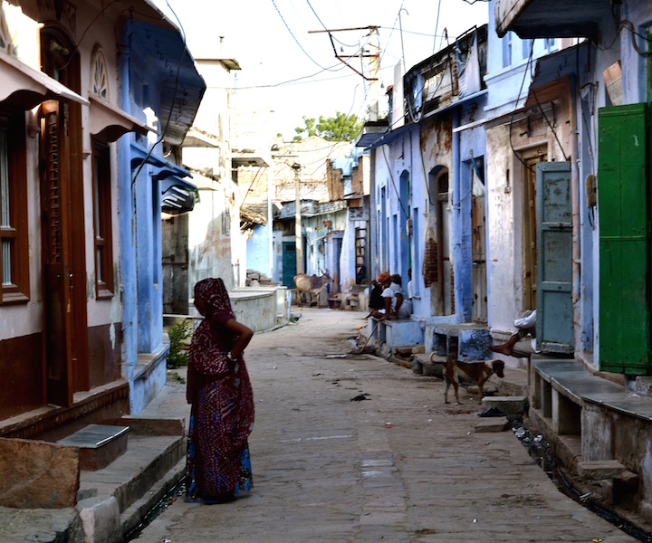 Street scene of a village in rural Rajasthan