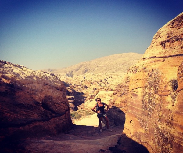 Hiking in Petra, Jordan.