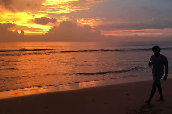 Sun setting on Bentota Beach