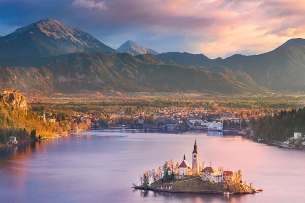Lake Bled at dusk