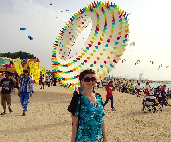 The colorful Dubai Kite Fest at Jumeirah Beach