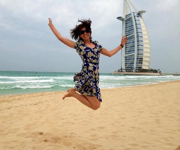 Jumping for joy at the Burj Al Arab