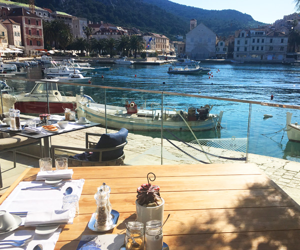 My favourite view for breakfast, overlooking boats
