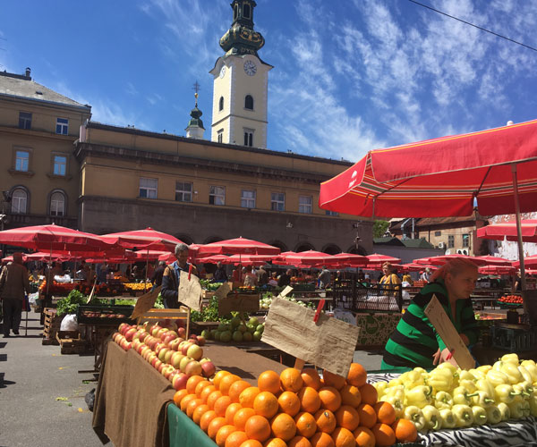 Colourful scenes at the Dolac Market, Zagreb