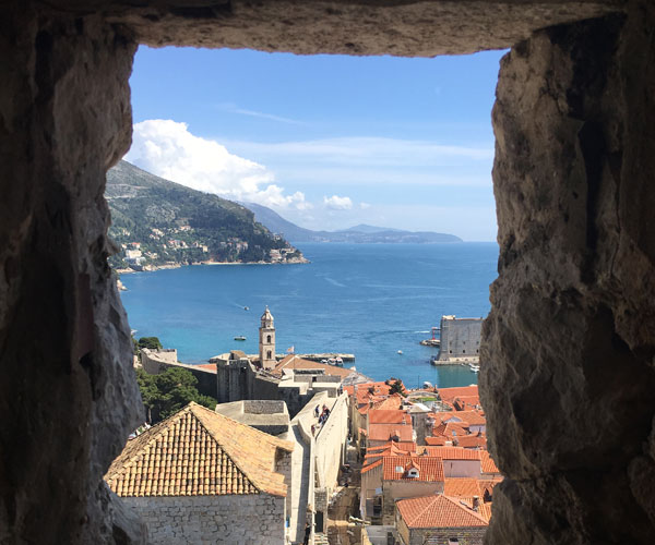 A view through the iconic Dubrovnik City Walls 
