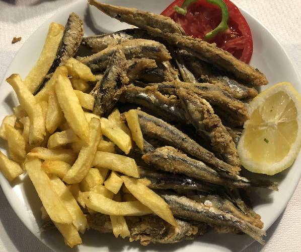 Flash fried sardines, delicious.