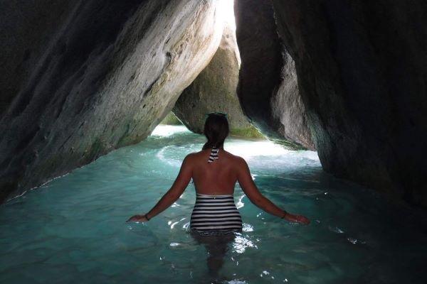 A rare day off in the British Virgin Islands, exploring The Baths on Virgin Gorda.