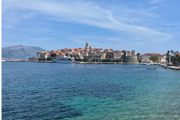 View of Korcula Town from a distance