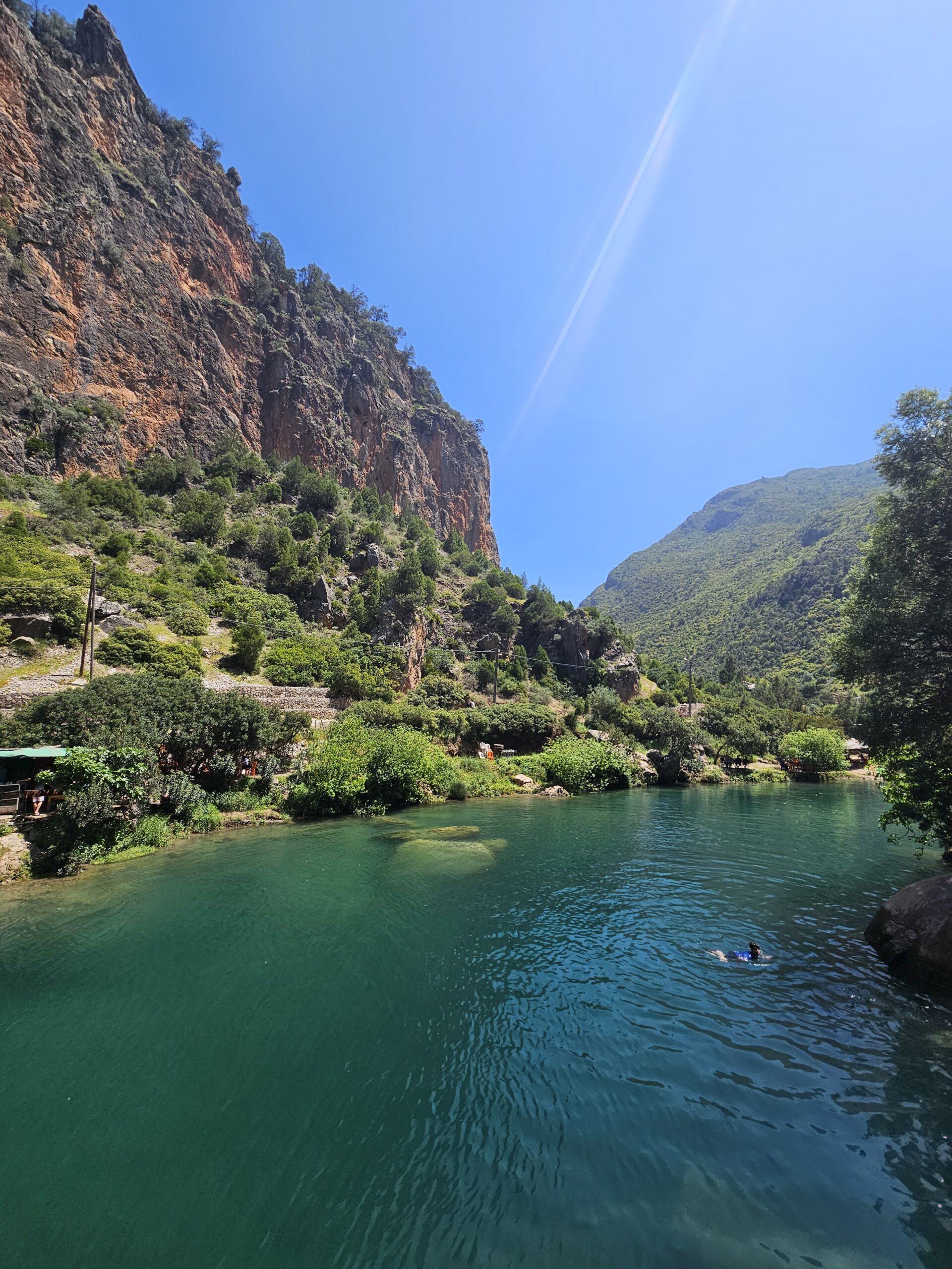 Hiking trail leading to God’s Bridge in the Akchour mountains, Morocco